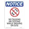 Signmission OSHA Notice, 7" Height, No Talking Or Texting Sign With Symbol, 7" X 5", Portrait OS-NS-D-57-V-14885 - alternate 1